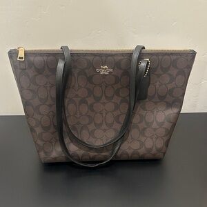 Coach Black and Brown Signature Tote